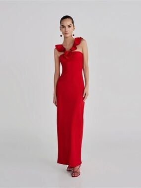 Maygel Coronel Sortilegio Rosette Maxi Dress